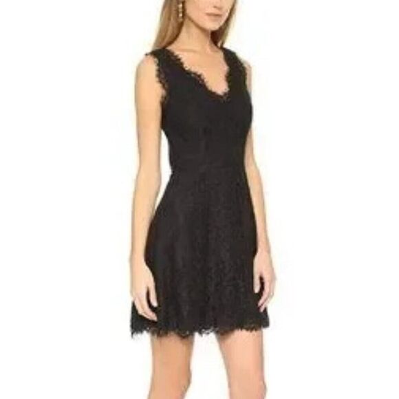 Joie Dresses & Skirts - Joie Black Lace V-Neck Sleeveless Mini Dress Size M Cocktail Date Night LBD